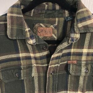 Orvis Medium Plaid Flannel  Shirt